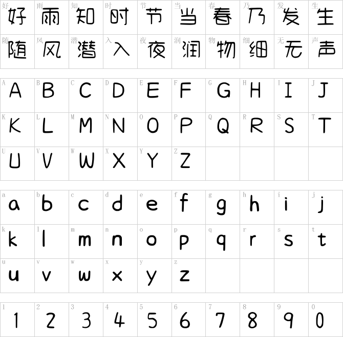 cjkFonts 手寫4